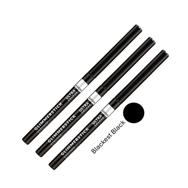 Glimmerstick Asansörlü Göz Kalemi (Blackest Black) - Üçlü Set